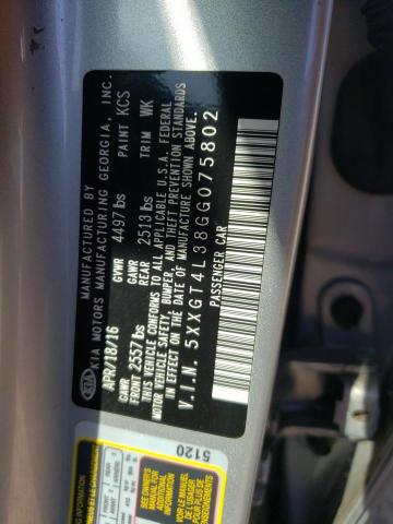Photo 10 from auction – 2016 KIA OPTIMA LX with VIN 5XXGT4L38GG075802