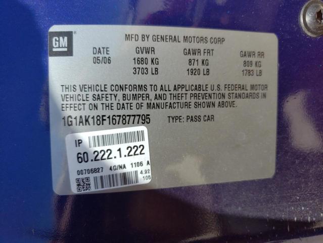 Photo 10 from auction – 2006 CHEVROLET COBALT LS with VIN 1G1AK18F167877795