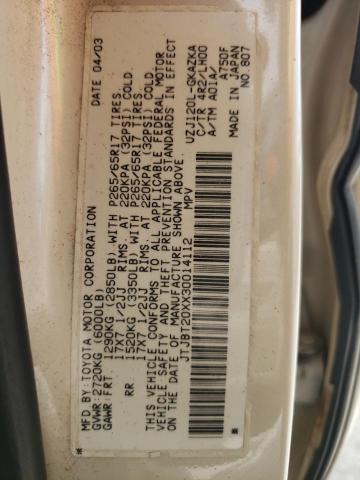 Photo 10 from auction – 2003 LEXUS GX 470 with VIN JTJBT20XX30014112