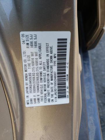 Photo 10 from auction – 2005 HONDA CR-V EX with VIN JHLRD77895C048007