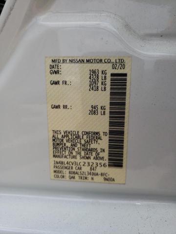 Photo 10 from auction – 2020 NISSAN ALTIMA SR with VIN 1N4BL4CV3LC232356