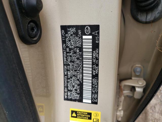 Photo 10 from auction – 2010 LEXUS HS 250H with VIN JTHBB1BA2A2014114