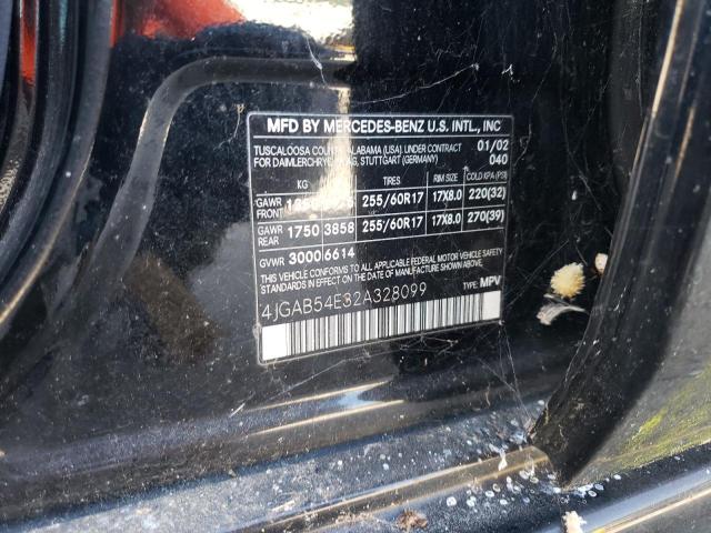 Photo 10 from auction – 2002 MERCEDES-BENZ ML 320 with VIN 4JGAB54E32A328099