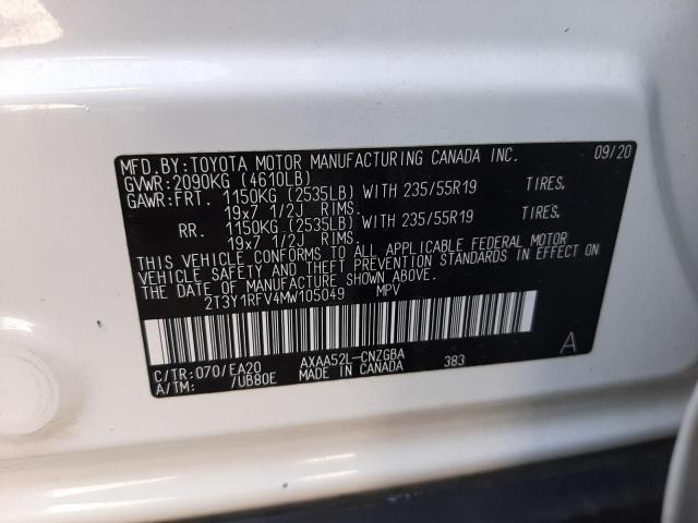 Photo 10 from auction – 2021 TOYOTA RAV4 LIMIT with VIN 2T3Y1RFV4MW105049