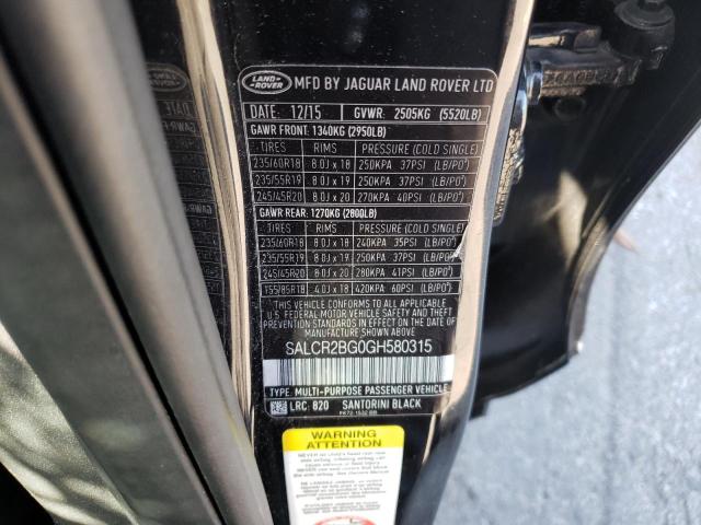 Photo 10 from auction – 2016 LAND ROVER DISCOVERY with VIN SALCR2BG0GH580315