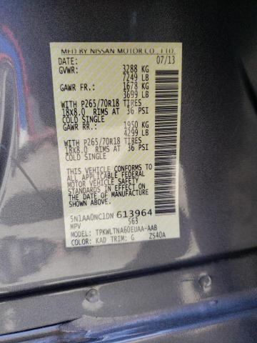 Photo 10 from auction – 2013 NISSAN ARMADA SV with VIN 5N1AA0NC1DN613964