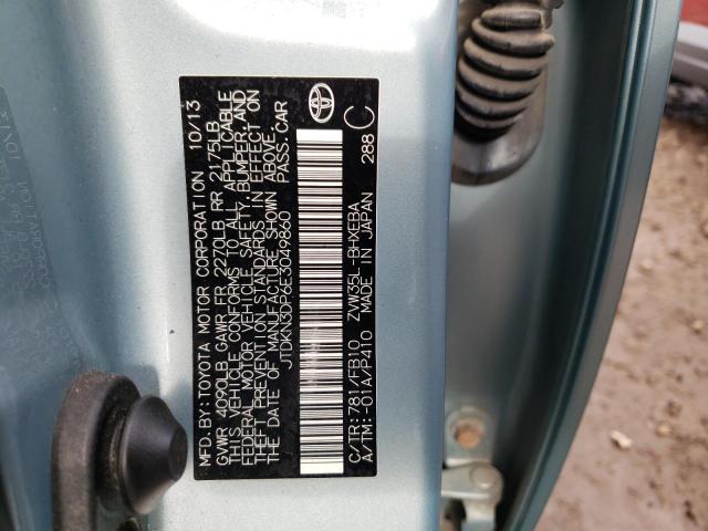 Photo 10 from auction – 2014 TOYOTA PRIUS PLUG with VIN JTDKN3DP6E3049860