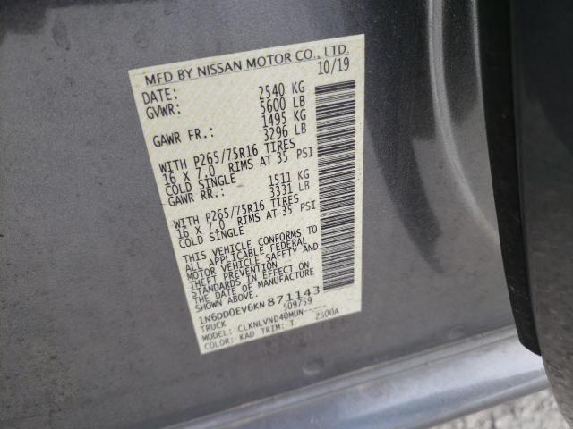 Photo 10 from auction – 2019 NISSAN FRONTIER S with VIN 1N6DD0EV6KN871143
