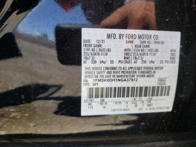 Photo 10 from auction – 2022 FORD EXPLORER X with VIN 1FMSK8DH1NGA37912