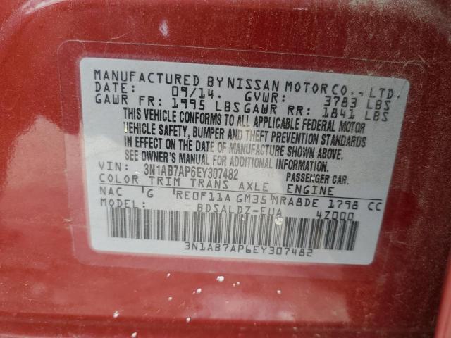 Photo 10 from auction – 2014 NISSAN SENTRA S with VIN 3N1AB7AP6EY307482