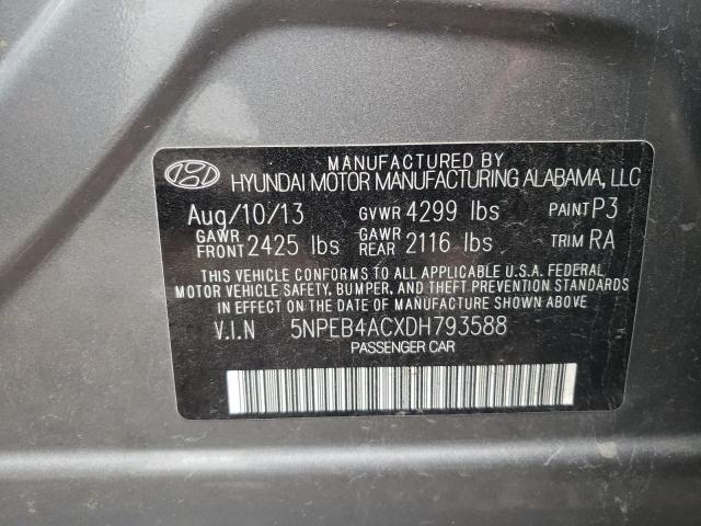 Photo 10 from auction – 2013 HYUNDAI SONATA GLS with VIN 5NPEB4ACXDH793588