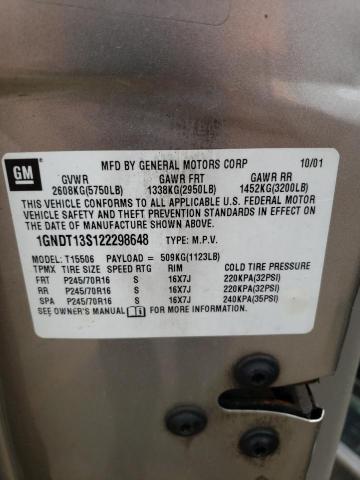 Photo 10 from auction – 2002 CHEVROLET TRAILBLAZE with VIN 1GNDT13S122298648