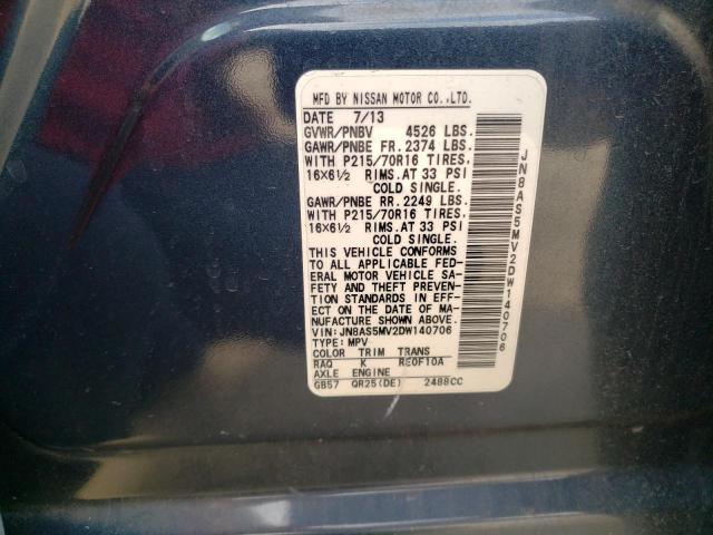 Photo 10 from auction – 2013 NISSAN ROGUE S with VIN JN8AS5MV2DW140706