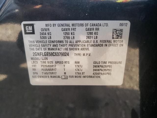 Photo 10 from auction – 2012 CHEVROLET EQUINOX LT with VIN 2GNFLGE58C6379024