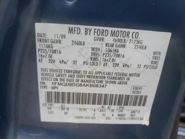 Photo 10 from auction – 2010 FORD ESCAPE XLT with VIN 1FMCU9DG8AKB08347