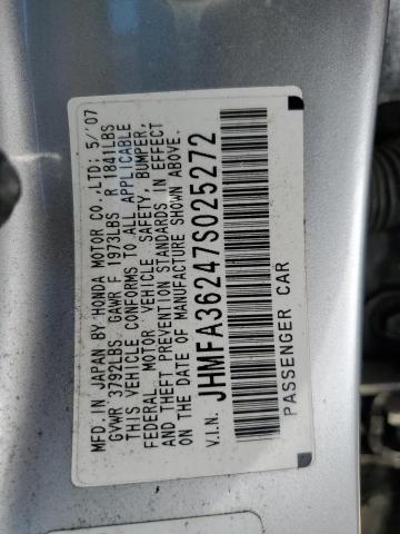 Photo 10 from auction – 2007 HONDA CIVIC HYBR with VIN JHMFA36247S025272
