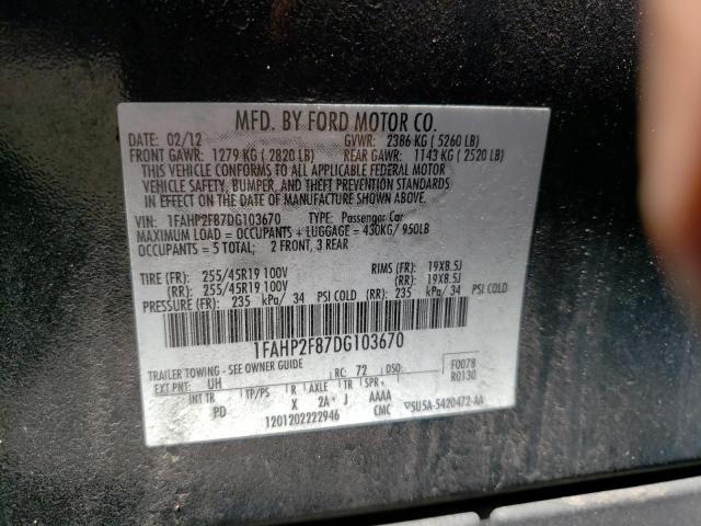 Photo 10 from auction – 2013 FORD TAURUS LIM with VIN 1FAHP2F87DG103670