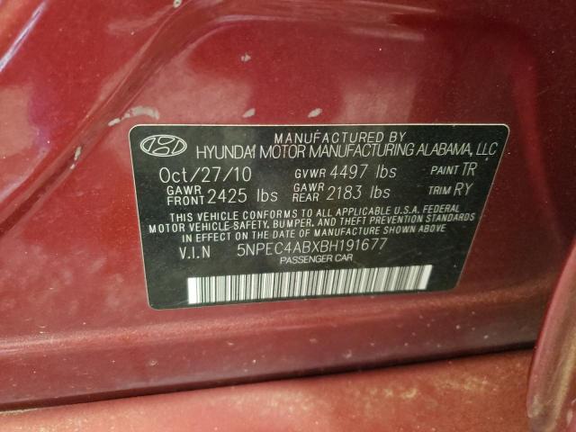 Photo 10 from auction – 2011 HYUNDAI SONATA SE with VIN 5NPEC4ABXBH191677