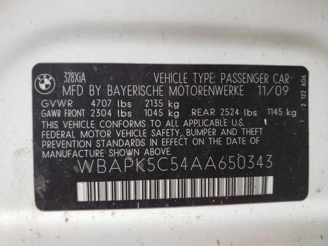 Photo 10 from auction – 2010 BMW 328 XI SUL with VIN WBAPK5C54AA650343