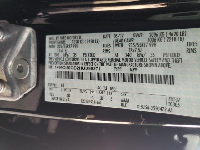 Photo 10 from auction – 2017 FORD ESCAPE SE with VIN 1FMCU0GD2HUD90271