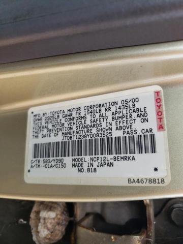 Photo 10 from auction – 2000 TOYOTA ECHO with VIN JTDBT1238Y0083525