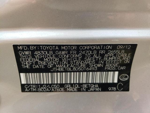 Photo 10 from auction – 2013 LEXUS GS 350 with VIN JTHBE1BL8D5016493
