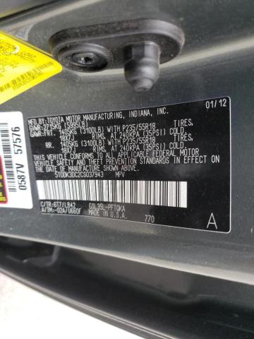 Photo 10 from auction – 2012 TOYOTA SIENNA XLE with VIN 5TDDK3DC2CS037943