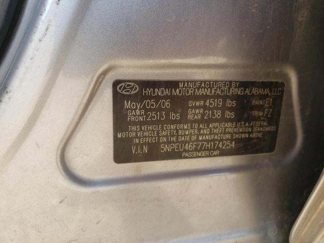 Photo 10 from auction – 2007 HYUNDAI SONATA SE with VIN 5NPEU46F77H174254