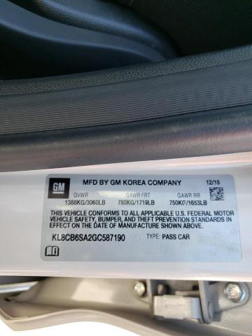 Photo 10 from auction – 2016 CHEVROLET SPARK LS with VIN KL8CB6SA2GC587190