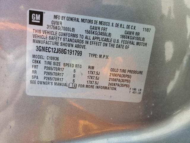Photo 10 from auction – 2008 CHEVROLET AVALANCHE with VIN 3GNEC12J68G191799
