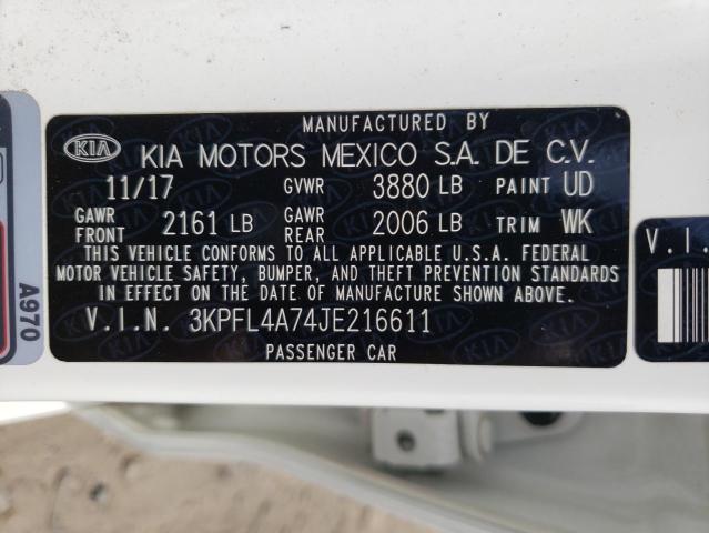 Photo 10 from auction – 2018 KIA FORTE LX with VIN 3KPFL4A74JE216611