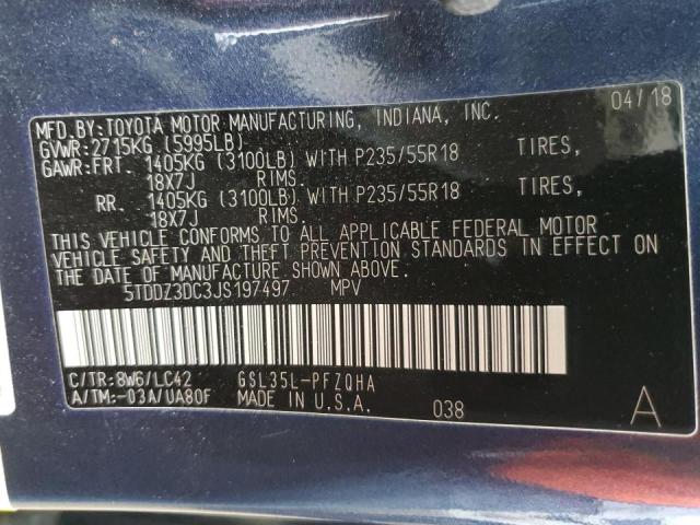 Photo 10 from auction – 2018 TOYOTA SIENNA XLE with VIN 5TDDZ3DC3JS197497
