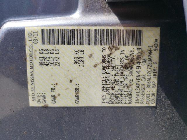 Photo 10 from auction – 2011 NISSAN ALTIMA BAS with VIN 1N4AL2AP7BN494503