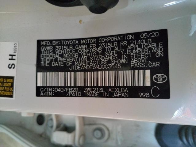Photo 10 from auction – 2021 TOYOTA COROLLA LE with VIN JTDEAMDE6MJ003548