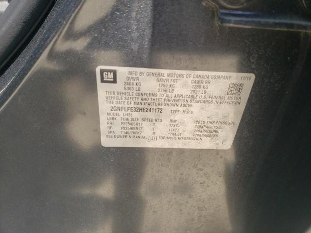 Photo 10 from auction – 2017 CHEVROLET EQUINOX LT with VIN 2GNFLFE32H6241172