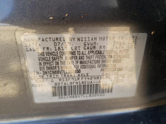 Photo 10 from auction – 2020 NISSAN VERSA S with VIN 3N1CN8BV7LL802450