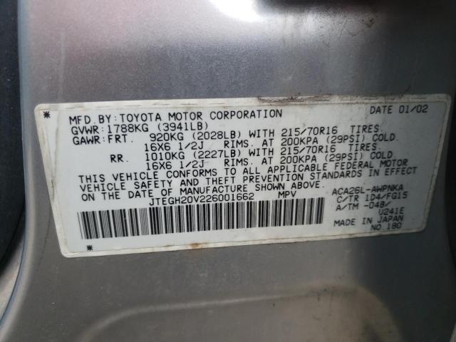 Photo 10 from auction – 2002 TOYOTA RAV4 with VIN JTEGH20V226001662
