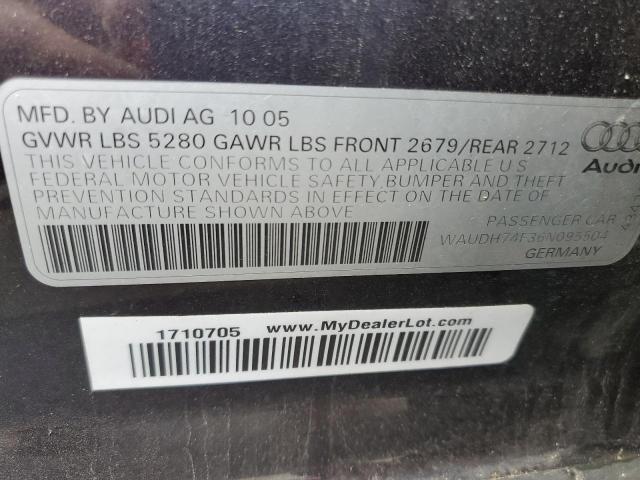 Photo 10 from auction – 2006 AUDI A6 3.2 QUA with VIN WAUDH74F36N095504