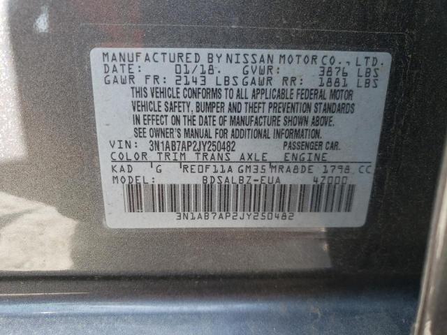 Photo 10 from auction – 2018 NISSAN SENTRA S with VIN 3N1AB7AP2JY250482