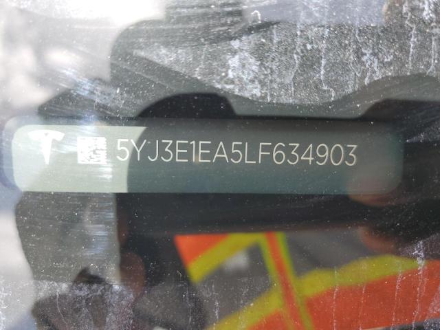 Photo 10 from auction – 2020 TESLA MODEL 3 with VIN 5YJ3E1EA5LF634903