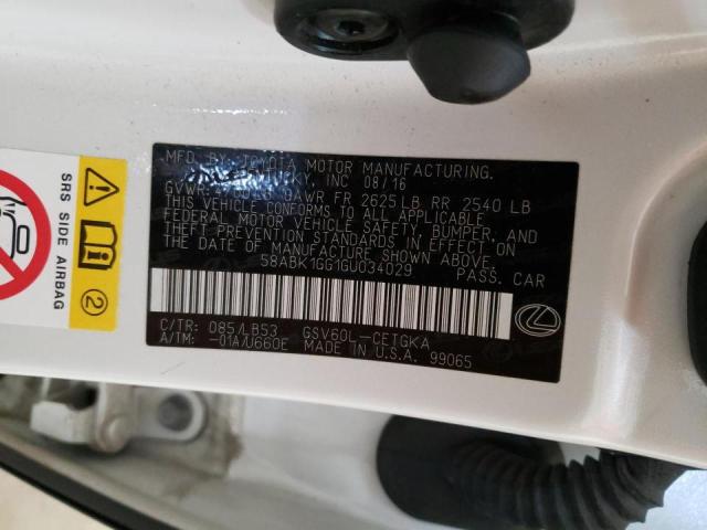 Photo 10 from auction – 2016 LEXUS ES 350 with VIN 58ABK1GG1GU034029