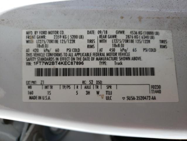 Photo 10 from auction – 2019 FORD F250 SUPER with VIN 1FT7W2BT4KEC87896