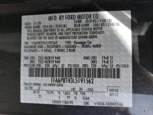 Photo 10 from auction – 2020 FORD MUSTANG with VIN 1FA6P8TH3L5191562