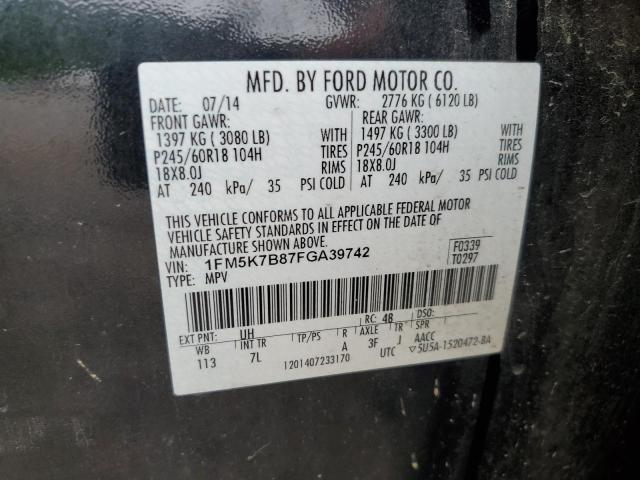 Photo 10 from auction – 2015 FORD EXPLORER with VIN 1FM5K7B87FGA39742