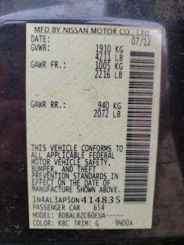 Photo 10 from auction – 2013 NISSAN ALTIMA 2.5 with VIN 1N4AL3AP5DN414835