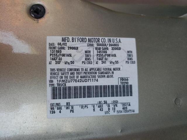 Photo 10 from auction – 2002 FORD EXPLORER S with VIN 1FMZU77E42UD71174