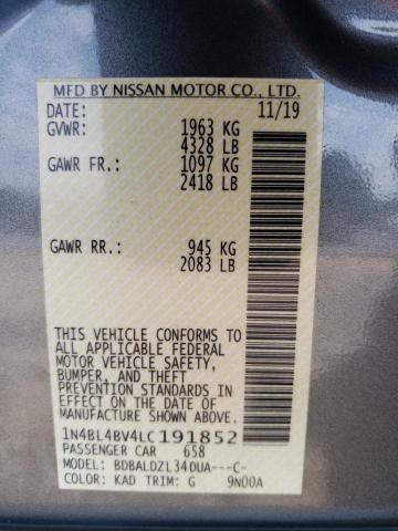 Photo 10 from auction – 2020 NISSAN ALTIMA S with VIN 1N4BL4BV4LC191852