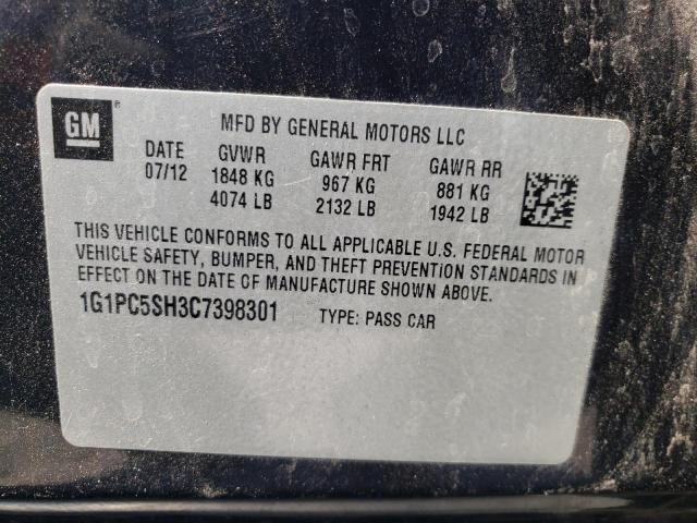Photo 10 from auction – 2012 CHEVROLET CRUZE LS with VIN 1G1PC5SH3C7398301