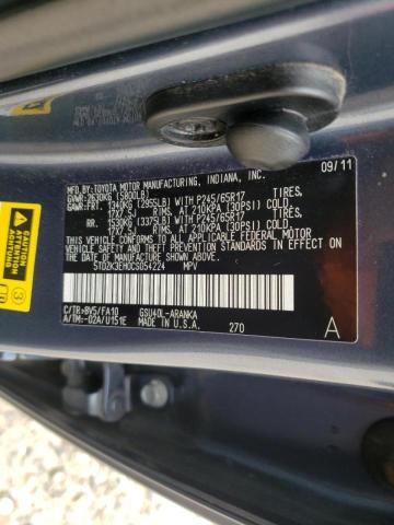 Photo 10 from auction – 2012 TOYOTA HIGHLANDER with VIN 5TDZK3EH0CS054224