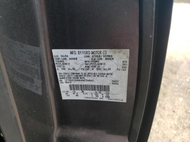 Фото 10 с аукциона – 2004 FORD F150 с VIN 1FTRX12W84NC04841